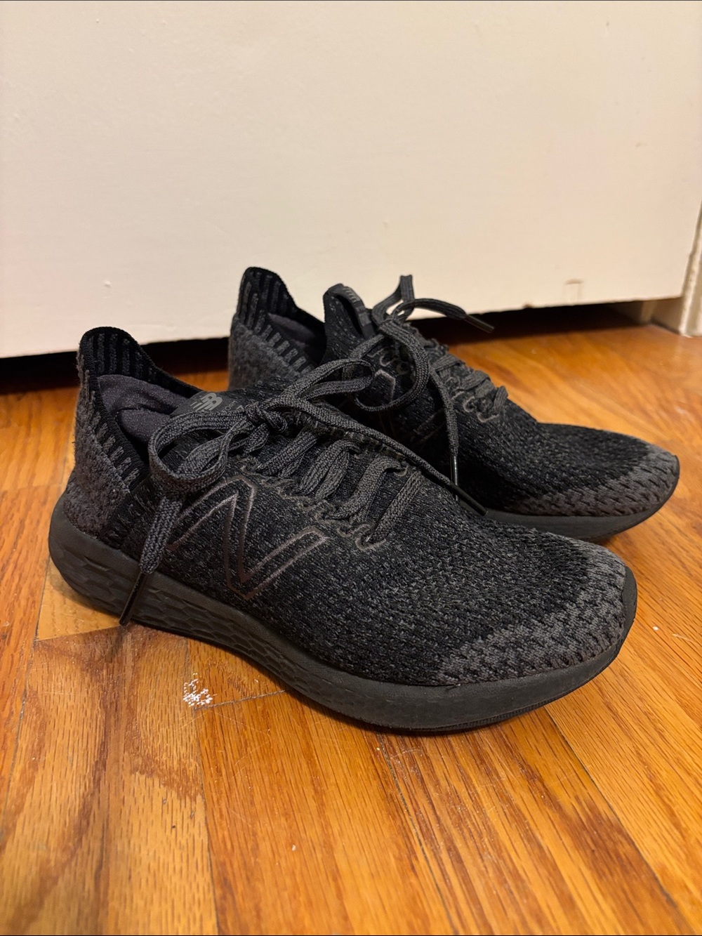 New Balance “Cruz” Black Knit Running Sneakers